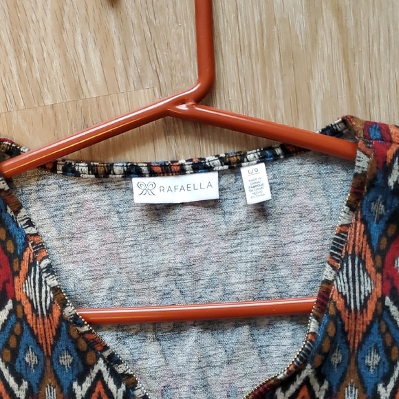Multicolor Geometric Rafaella Pattern Women's Top - Picture 2 of 6